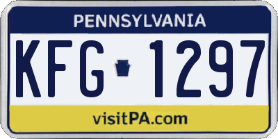 PA license plate KFG1297