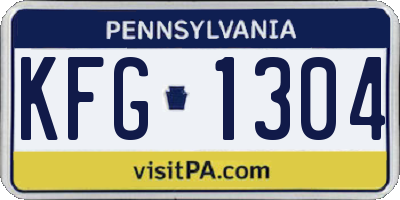 PA license plate KFG1304