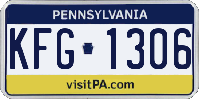 PA license plate KFG1306