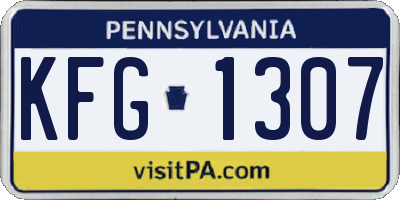 PA license plate KFG1307
