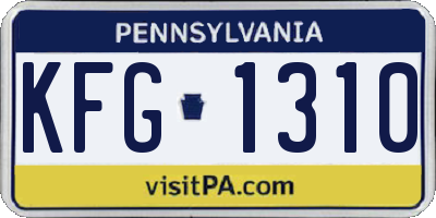 PA license plate KFG1310