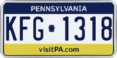 PA license plate KFG1318