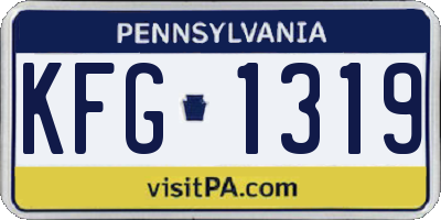 PA license plate KFG1319