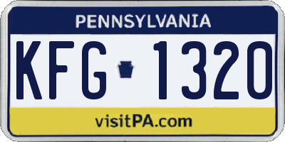 PA license plate KFG1320