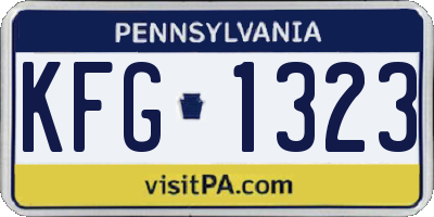 PA license plate KFG1323