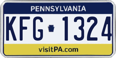 PA license plate KFG1324