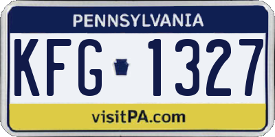 PA license plate KFG1327