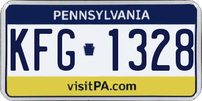 PA license plate KFG1328