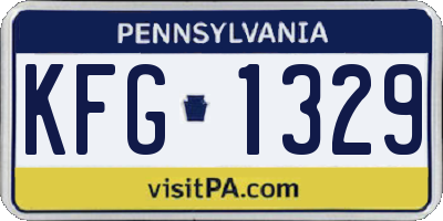 PA license plate KFG1329