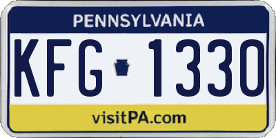 PA license plate KFG1330