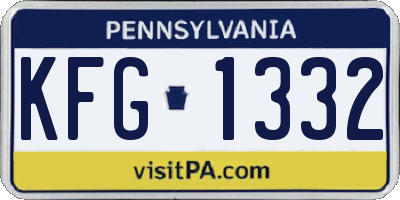 PA license plate KFG1332
