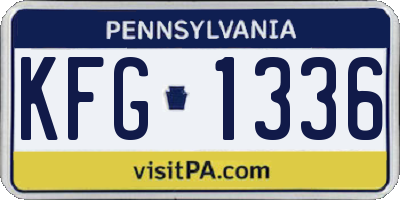 PA license plate KFG1336