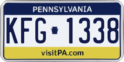 PA license plate KFG1338