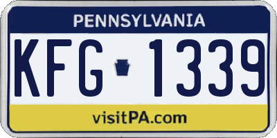 PA license plate KFG1339