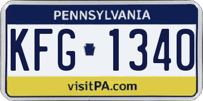 PA license plate KFG1340