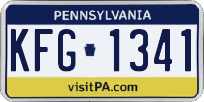 PA license plate KFG1341