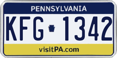 PA license plate KFG1342