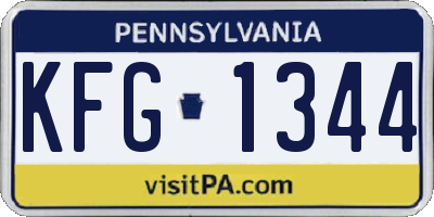 PA license plate KFG1344