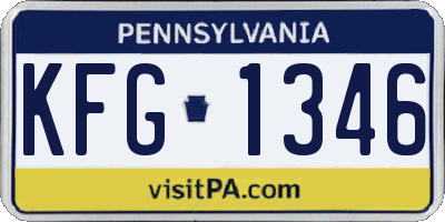 PA license plate KFG1346