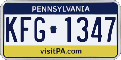 PA license plate KFG1347