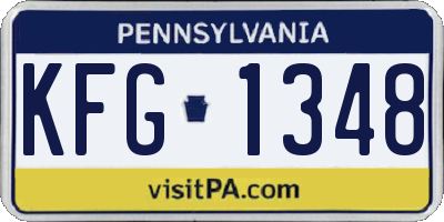 PA license plate KFG1348