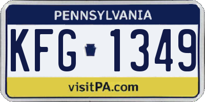 PA license plate KFG1349