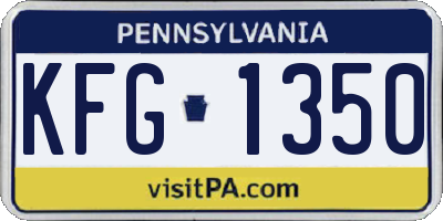 PA license plate KFG1350