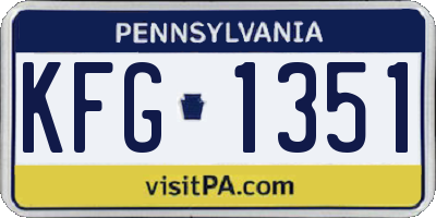PA license plate KFG1351