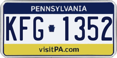 PA license plate KFG1352