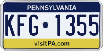 PA license plate KFG1355