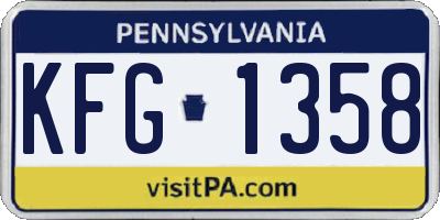PA license plate KFG1358