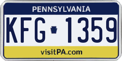 PA license plate KFG1359