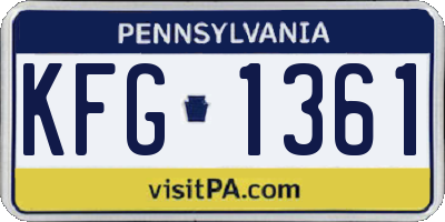 PA license plate KFG1361
