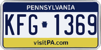 PA license plate KFG1369