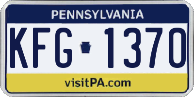 PA license plate KFG1370