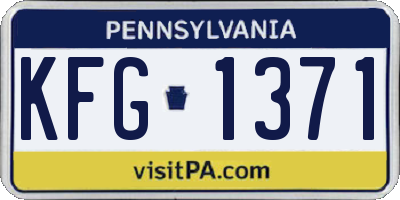 PA license plate KFG1371