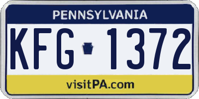 PA license plate KFG1372