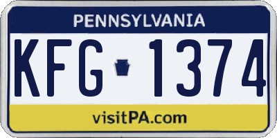 PA license plate KFG1374