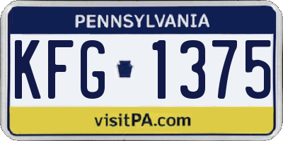 PA license plate KFG1375