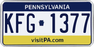 PA license plate KFG1377