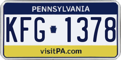PA license plate KFG1378