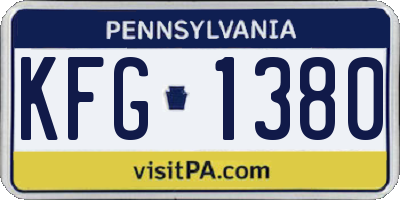 PA license plate KFG1380