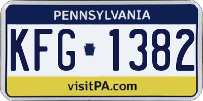 PA license plate KFG1382