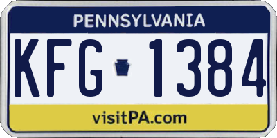 PA license plate KFG1384