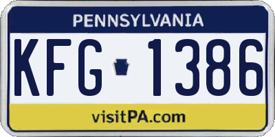 PA license plate KFG1386