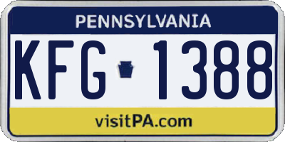 PA license plate KFG1388