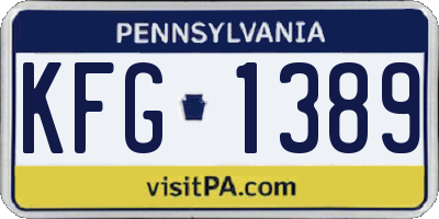 PA license plate KFG1389