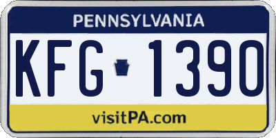 PA license plate KFG1390