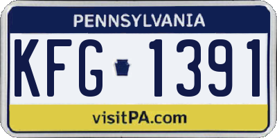PA license plate KFG1391