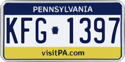 PA license plate KFG1397